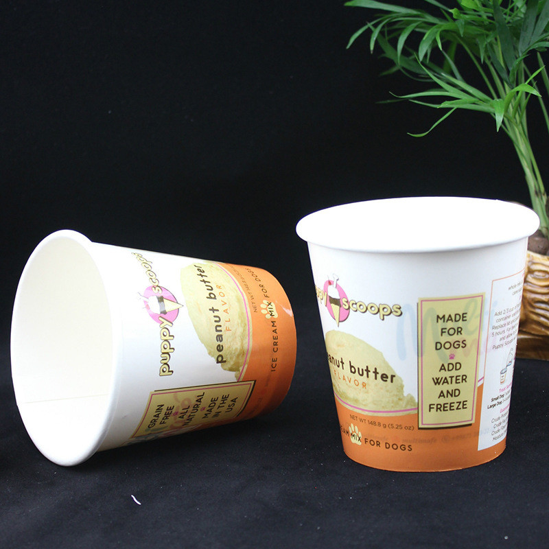 OEM ODM Custom Printed Ice Cream Containers 8OZ With Lid