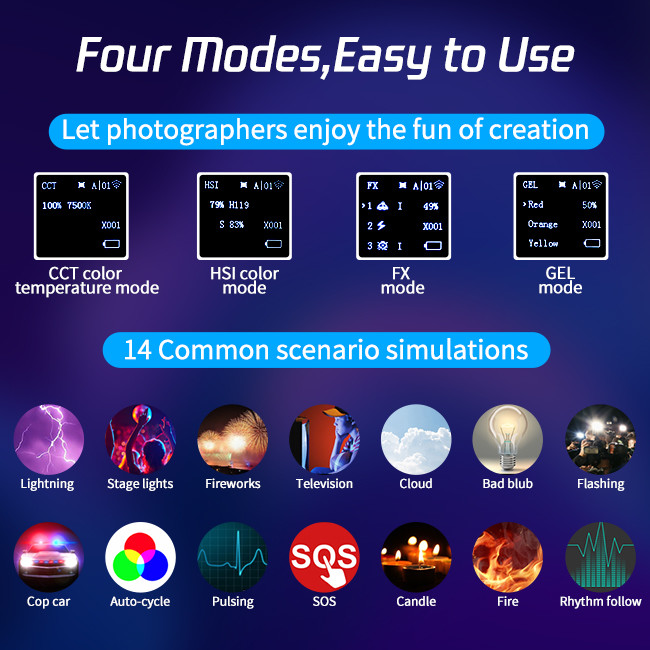 Led RGB Video Light Photo Studio Lamp120w GL-1200C Professional Photography Light Dimmable 2800K-9999K