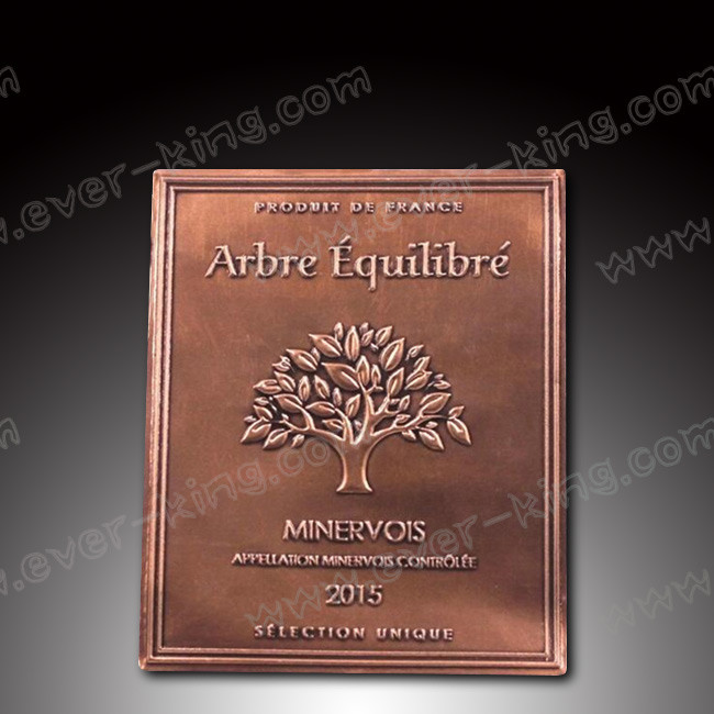 Embossing Aluminium Spirit Bottle Labels for Tequila