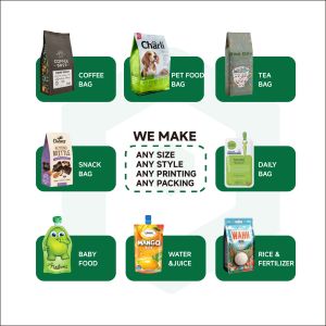 Custom Reusable Food Grade Stand up Pouch Flat Square Bottom Side Gusset Matt