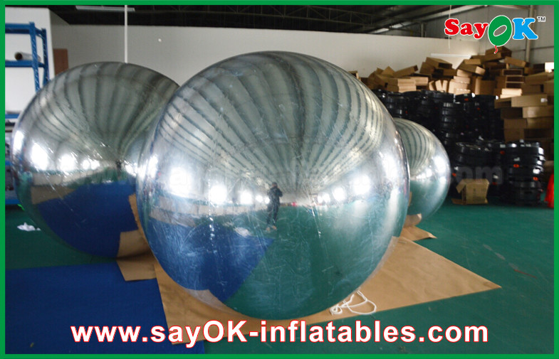 0.6mm PVC Inflatable Mirror Ball Silver Balloon Decoration Air Tight Seal Style