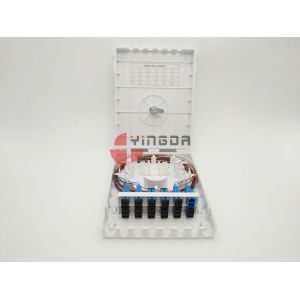 Optical Terminal Box OTB White ABS Plastic Indoor Wall Mount 24 Fibers Distribution Splice Box