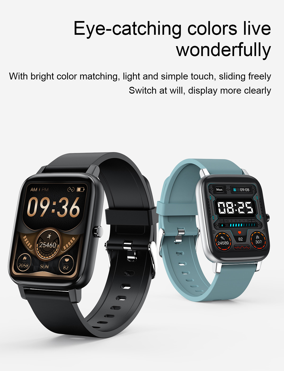 Touch Screen Wristwatch 1.69inch Fitness Tracker Smart Watch