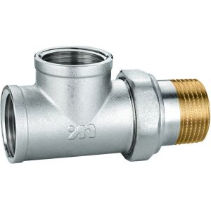  4508 Nickel Plated Three-Way Manifold Brass TRV Valve Part DN20 DN25 with Female Threaded Ends x Flexible Male Nipple Manufactures