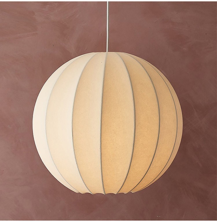 Nordic E27 Led Pendant Lights Silk Hanging Lamp Minimalism Wabi Sabi Suspend Lamp(WH-AP-564)