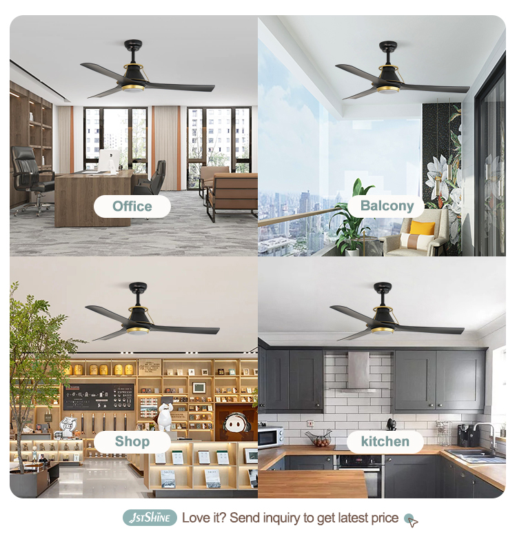 6 Speeds Remote Control LED Ceiling Fan with Modern Design and Comfortable Wind
