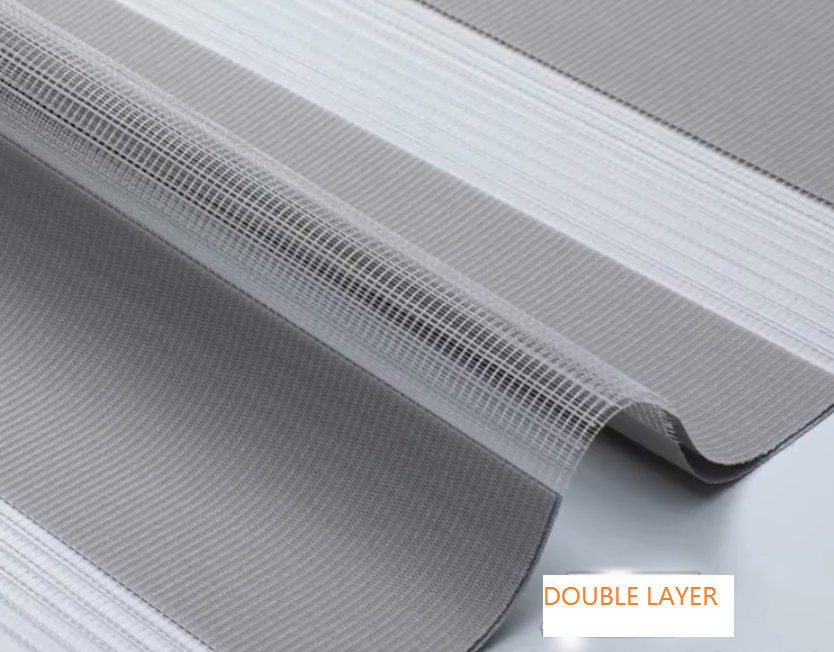 Manual Semi Blind Zebra Fabric Blinds Polyester Material For Office