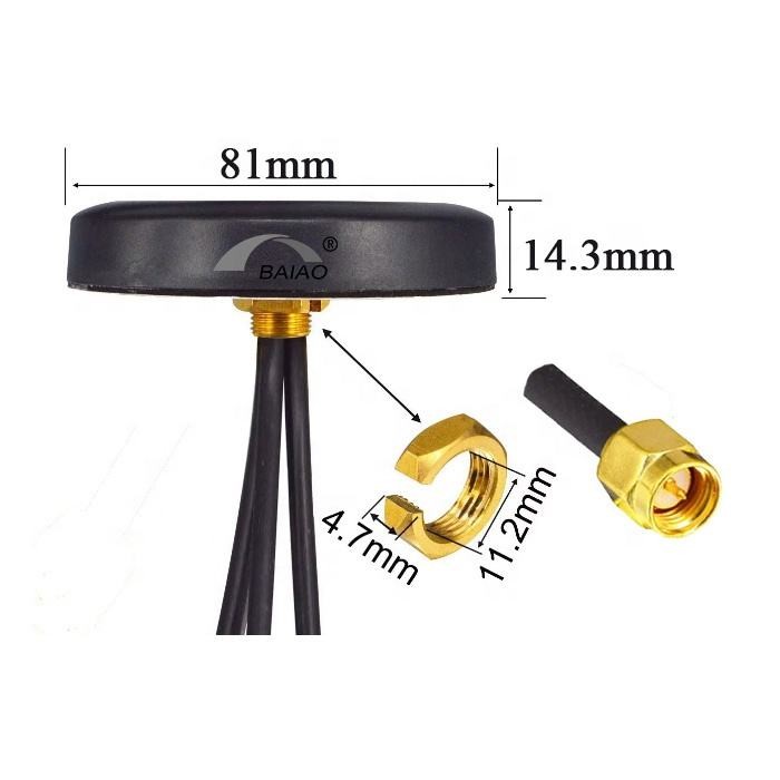 Combo Puck Hockey 4G LTE 5-In-1 Antenna With Waterproof MIMO WiFi 2.4GHz GPS Combination