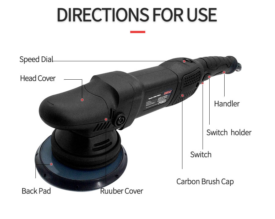 AC 220V Sponge Pad Automotive Buffer Polisher For Car Detailing