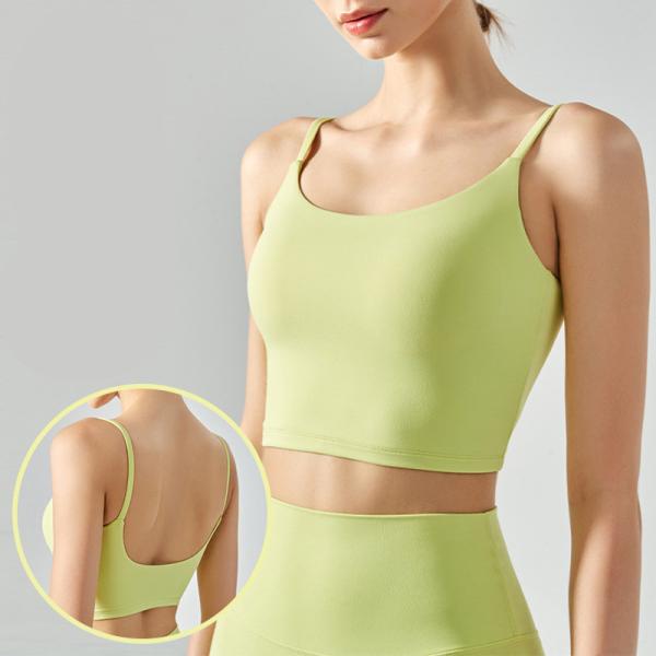 Solid Color Female Fitness Sports Bra Thin Belt Breathable Yoga Vest With Breast