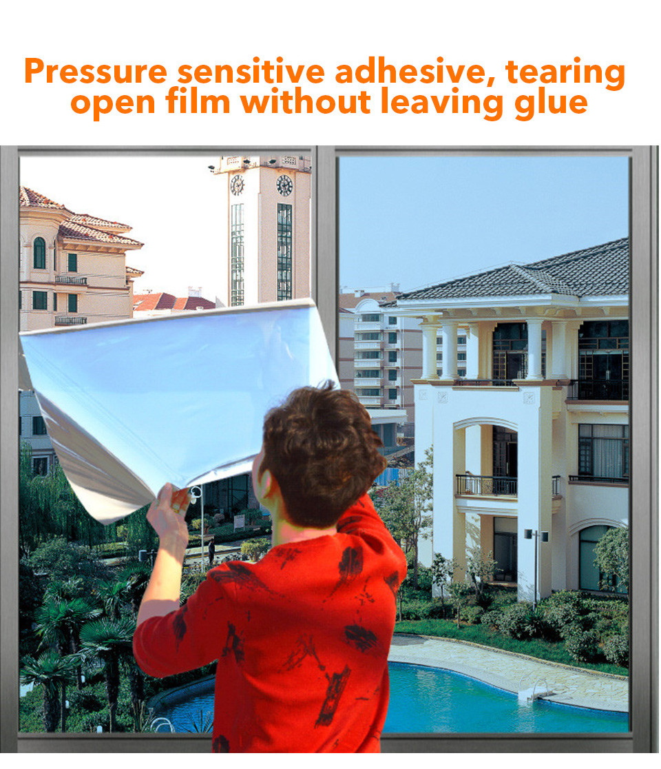 Building Privacy Window Film One Way Mirror Reflective Window Film Glass Foil Silver Insulation Tint Film