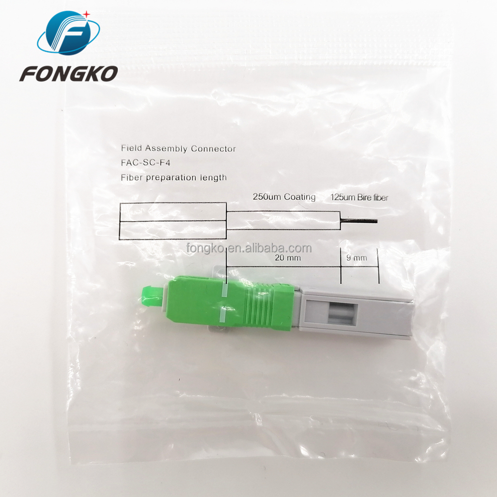 Quick Field Assembly Fiber Optic Fast Connector FTTH SC APC