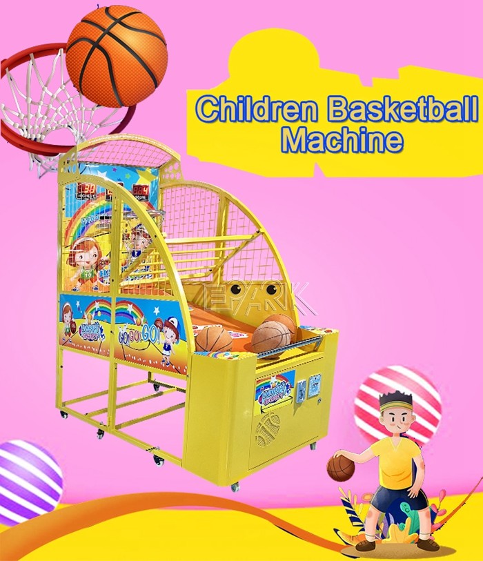 100W Coin Operated Street Basketball Shooting Game Machine For Children