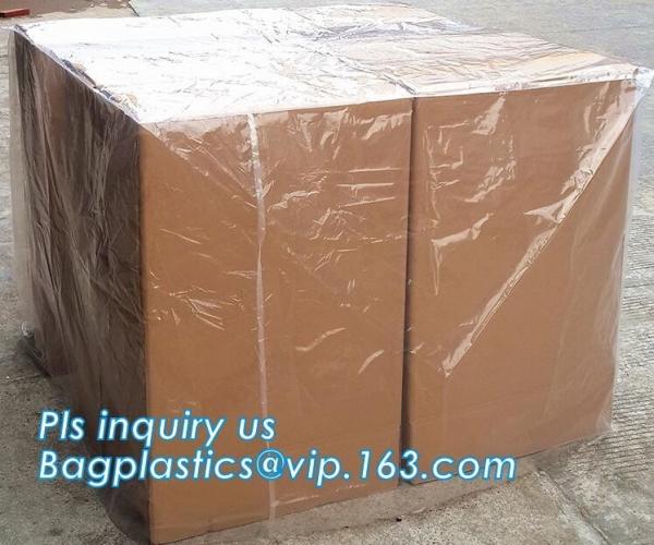 Commercial clear gussted bags for pallet covers, Plastic vinyl cover with square