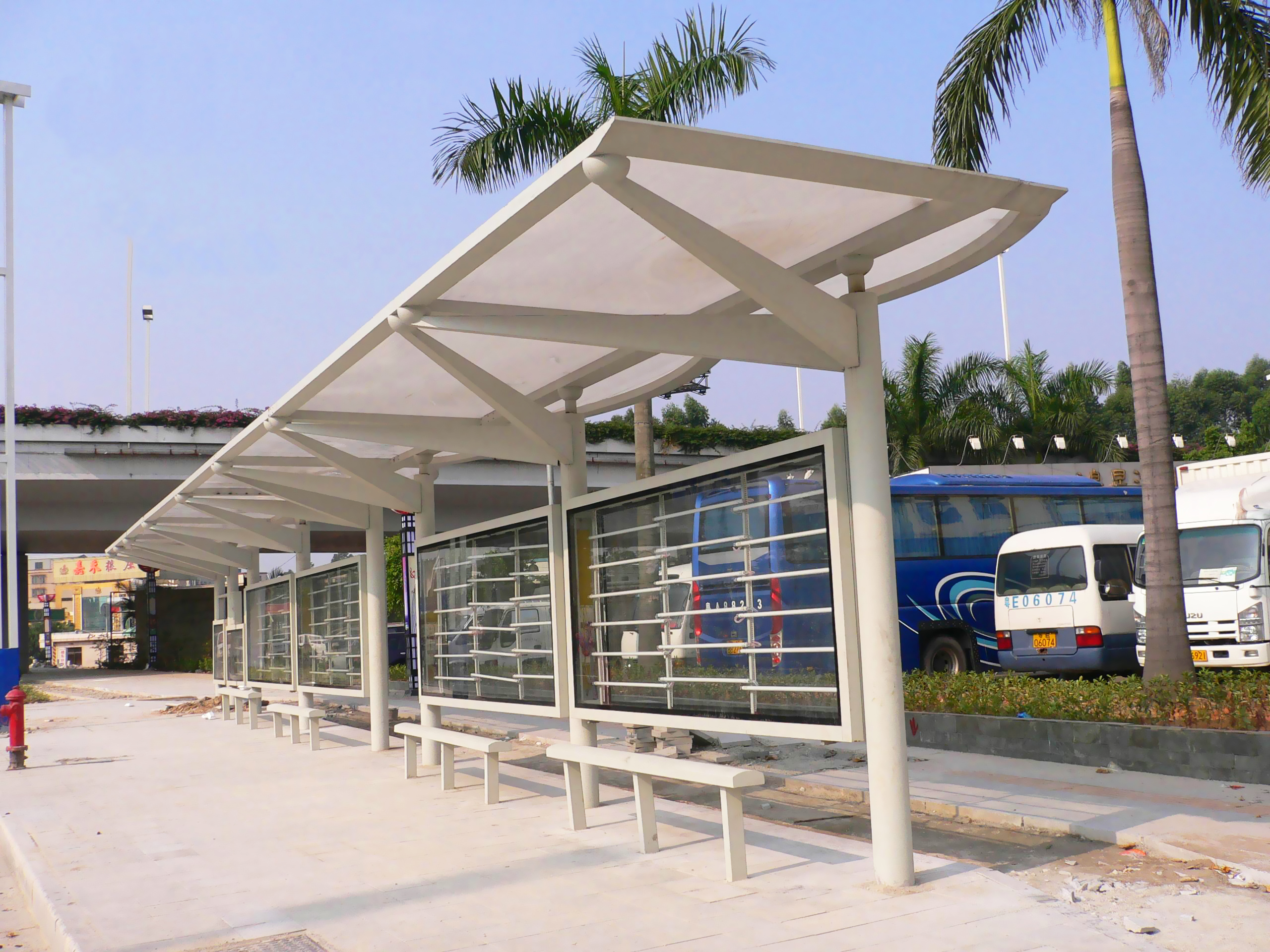 PTFE Architectural Fabric Tent Shade Shed Tensile Membrane Structure For Landscape