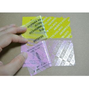 High residue VOID Security Labels application for seal high value packages