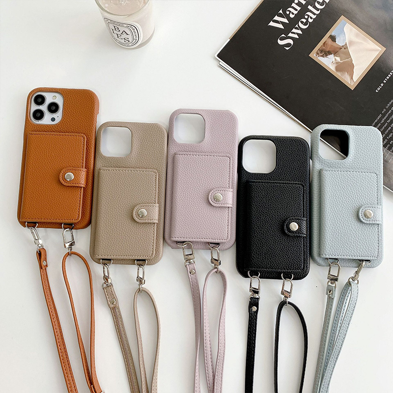 Luxury Design Style Litchi Leather Phone Cases for iPhone 13 Pro Handmade and Durable