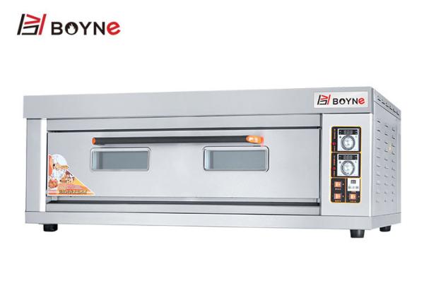 Commercial Double Glass Door Bakery Deck Oven Stainless Steel 1 Deck 3 Trays