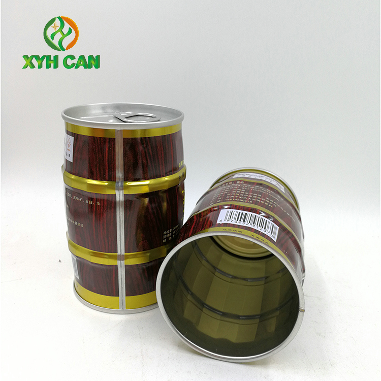 Alcohol Tin Cans Round shape Offset Printing Embossing Tin Boxes for Alcohol Beer
