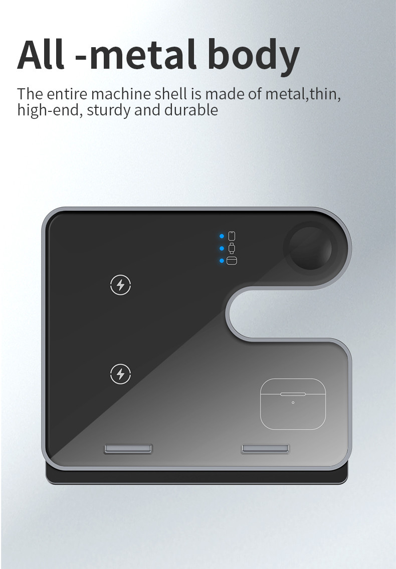 Aluminum Alloy Wireless Charging Pad for IPhone Samsung Overcharge Protection 15W Output