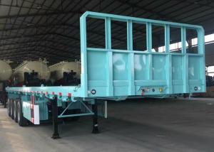 China 3 Axle Flatbed Tanks Trucks And Trailers 40ft Container Semi Trailer 40t / 50t Double Tires on sale