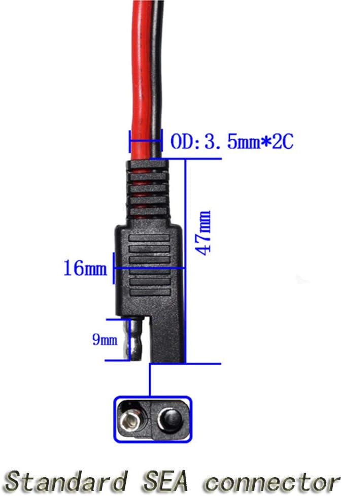 14AWG SAE DC Power Automotive Connector Cable Y Splitter 1 to 2 SAE Extension Cable for RV Caravan Solar Panels Battery Charge