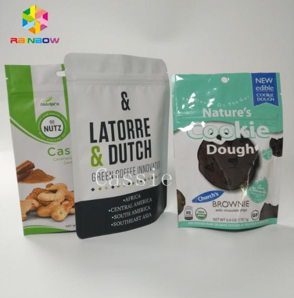 Resealable Plastic Glossy Finished Stand Up Pouch Snack Bag Food Packaging