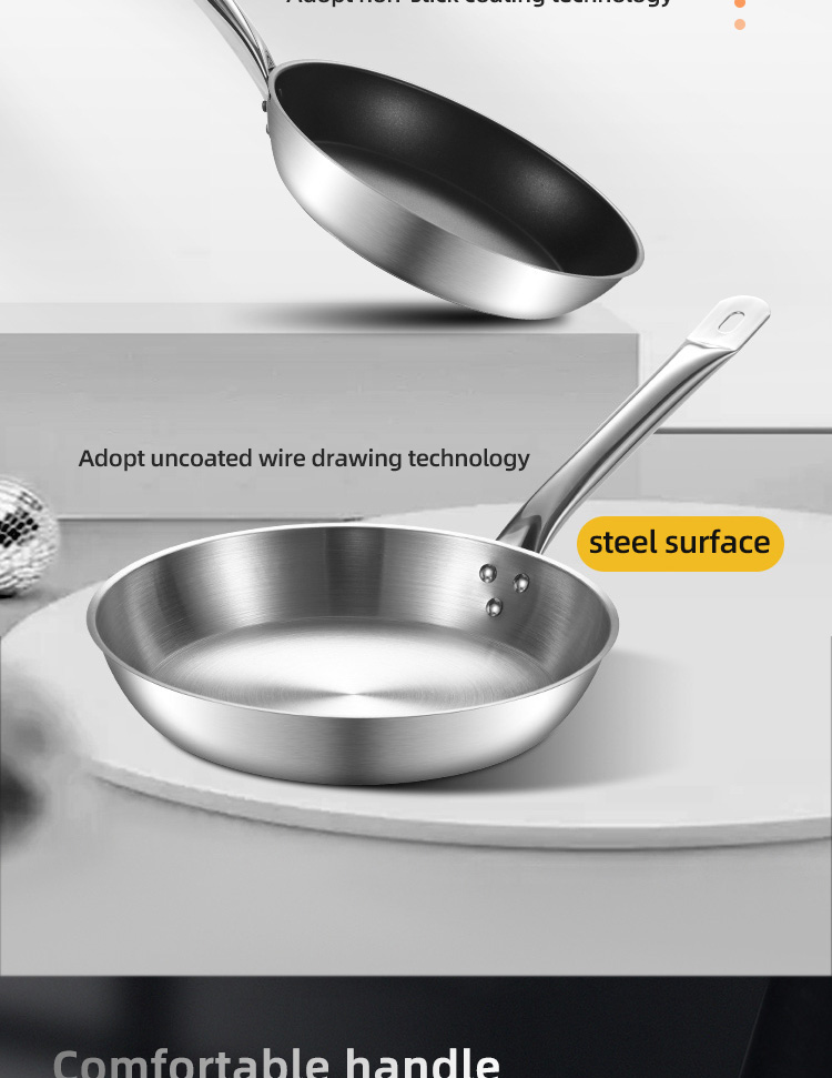 Best Whole Frypan Stainless Steel Cooking Pan Induction Cookware Frypan Non Stick Frying Pan