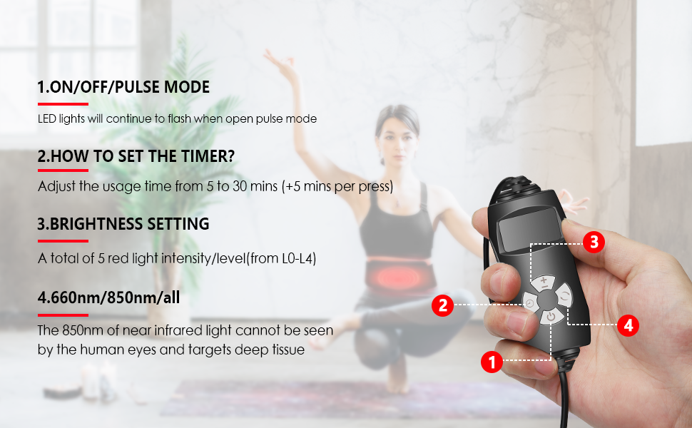 Wired controller of this LED therapy light
