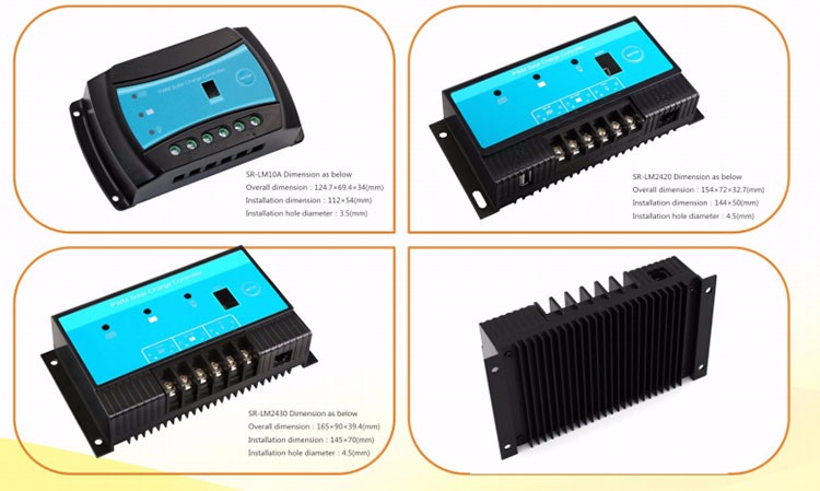 Stable Waterproof Solar Charge Controller 12V 24V With TVS Lightning Protection