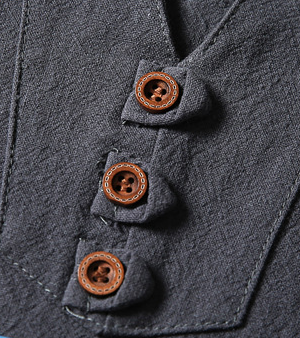 Short Sleeve Male Hemp Cotton Clothing V Neck With Buttons Placket
