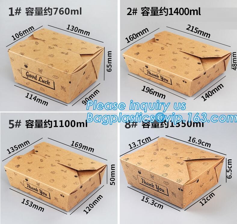 Cheap Cardboard foldable kraft paper lunch box with window,Lunch noodle fast food kraft paper box by customized logo pri