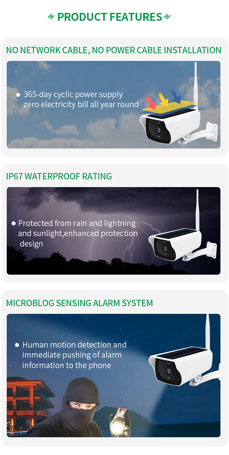 Smart Wireless Night Vision Hd Waterproof Wifi Solar Cctv Camera
