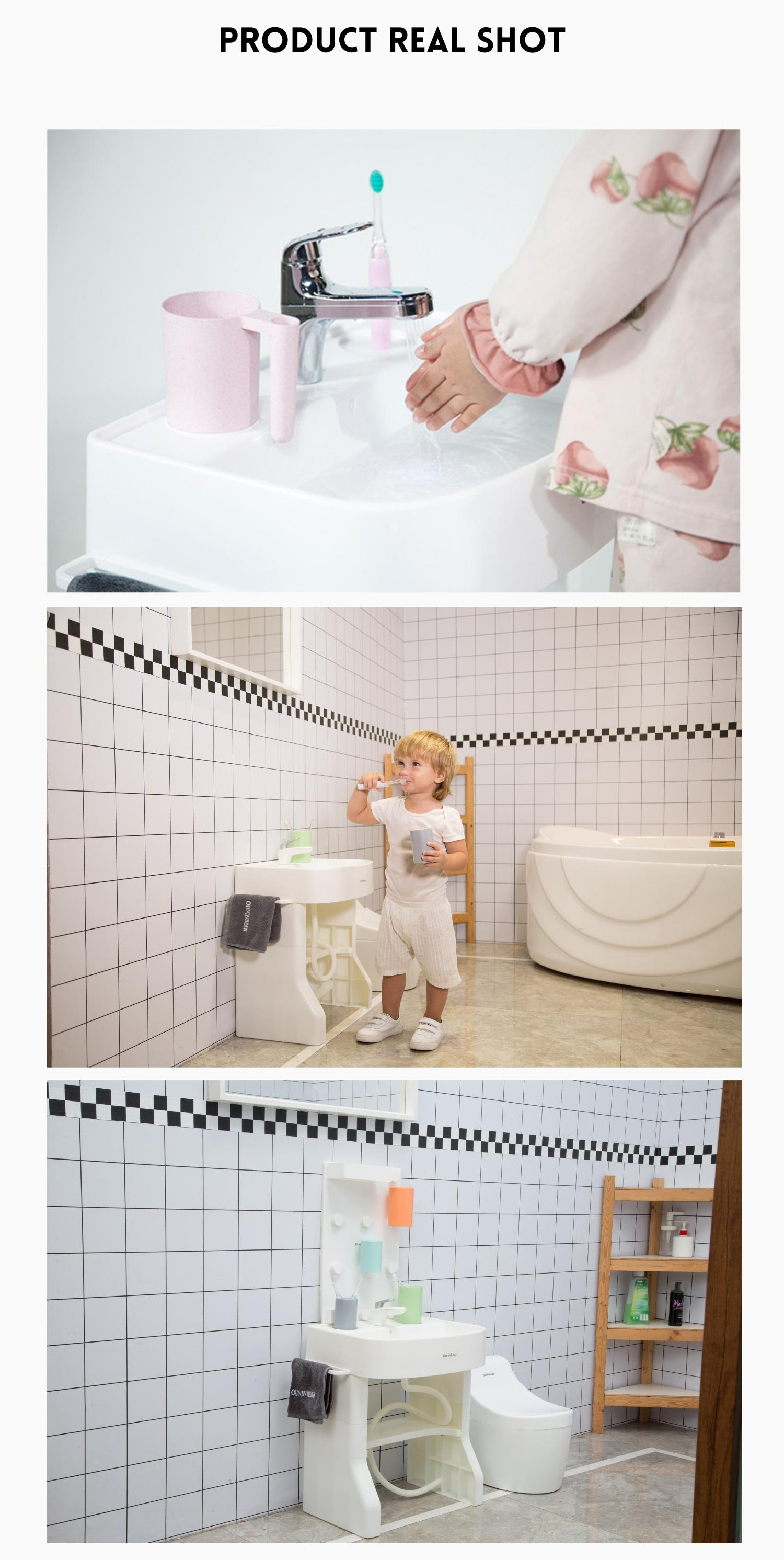 45*30*50cm Kids Bathroom Sink Smart Children Learning Wash Basin Height Adjustable