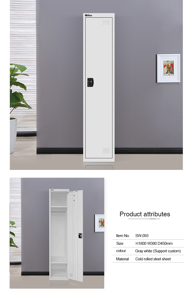 Single Door Steel Clothes Wardrobe