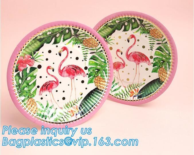 Party supplies, custom printing table rose gold paper biodegradable dinner disposable plate,Compostable Eco Friendly Env