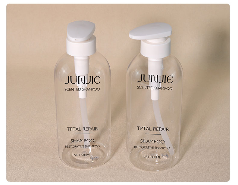 Clear Plastic Shampoo Bottles 500ml Cylinder PET Bottles Cosmetic For Packaging