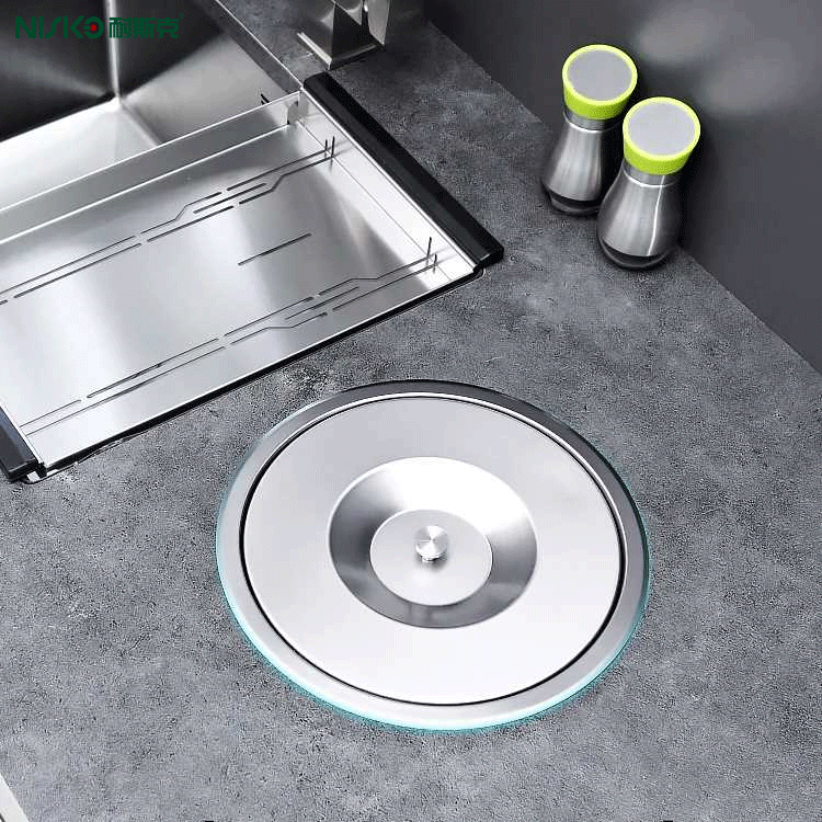 Built-In Mini Dustbin Recyclable Kitchen Countertop Waste Bin with Removable Lid