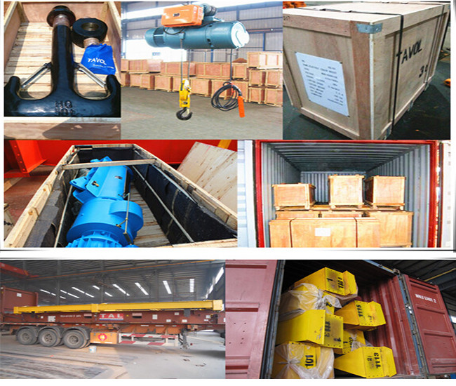 Semi-gantry crane with electric hoist