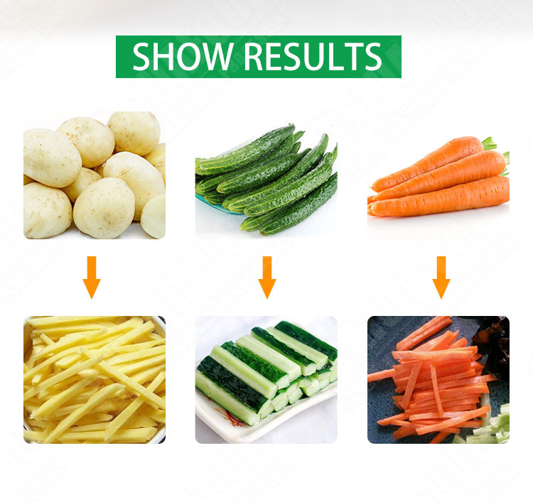 SUS304 Multifunction Vegetable Cutting Machine For Potato Cucumber Carrot