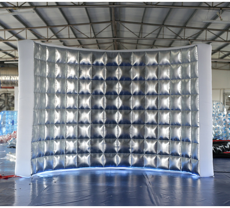 Semi Circle Inflatable Photo Props Silver Inflatable Photo Booth Wall Durable 210D Oxford