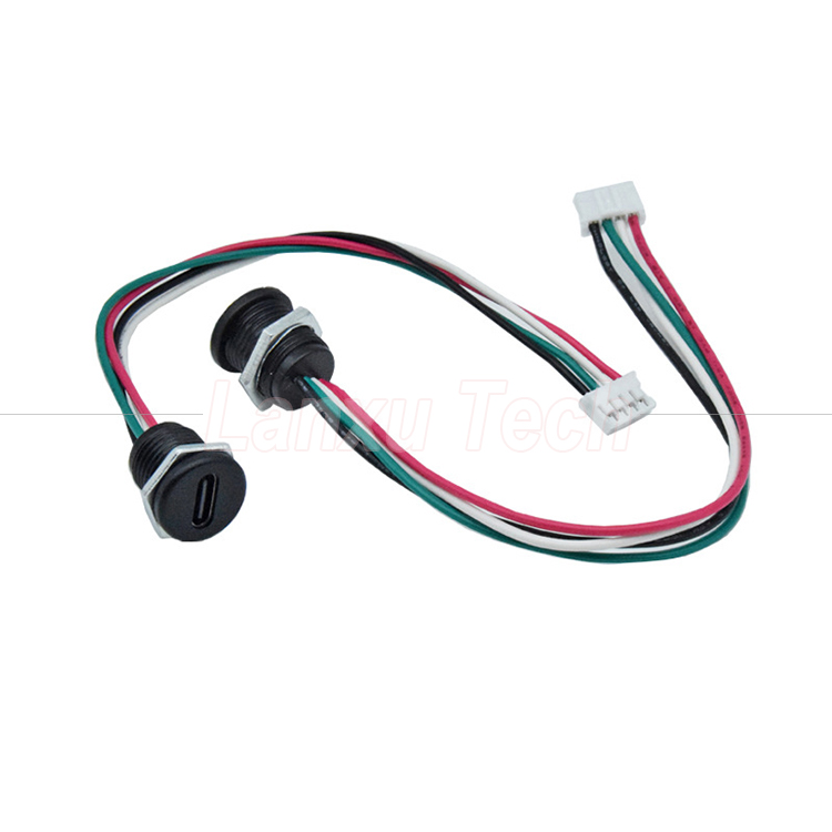 Waterproof USB Type C Female Socket Jack to 4 Pin PH 2.0 XH 2.54 SH1.0 VH ZH MX Connector Cable