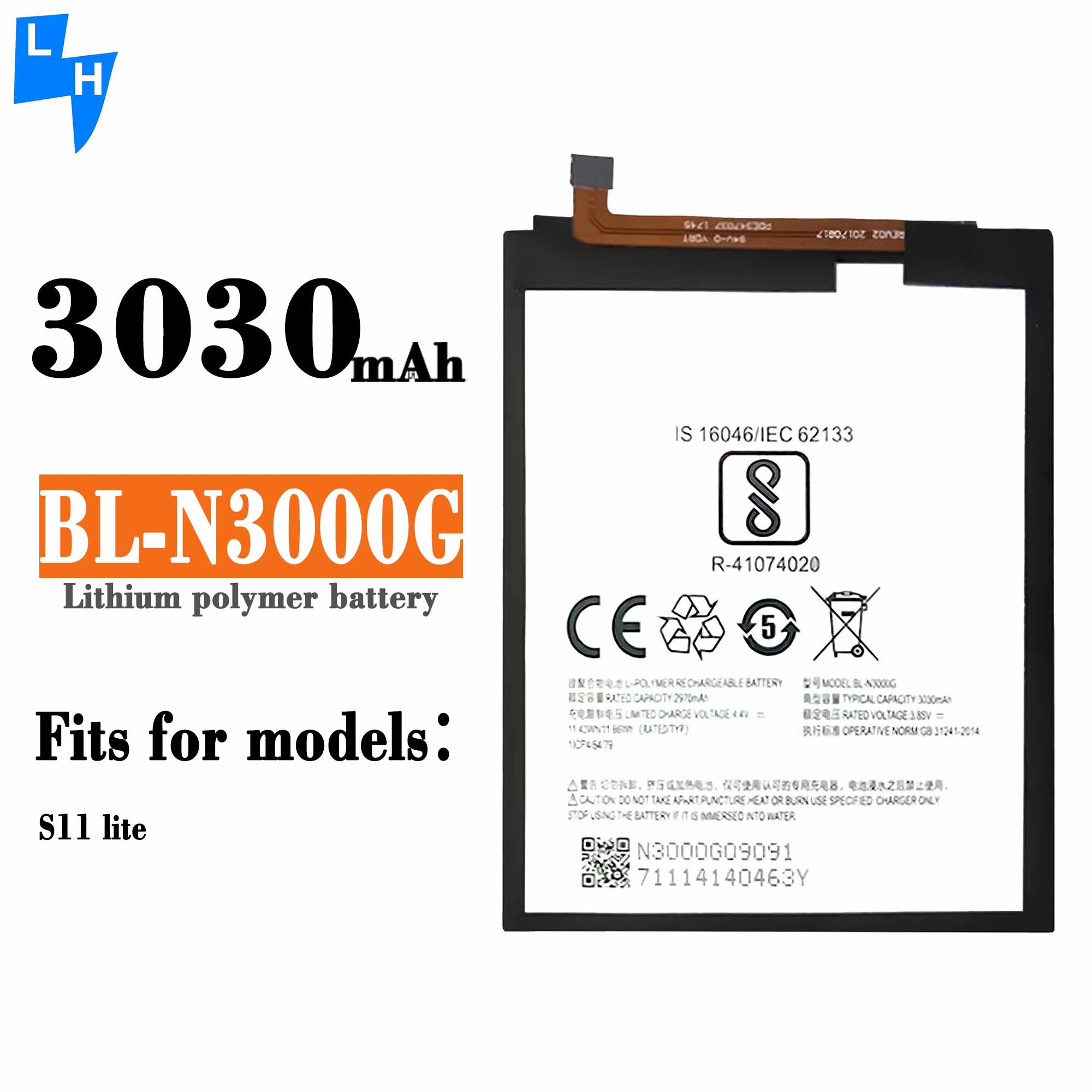 High Capacity 3030mAh OEM BL-N3000G Mobile Phone Battery for Gionee S11 Lite 500PCS