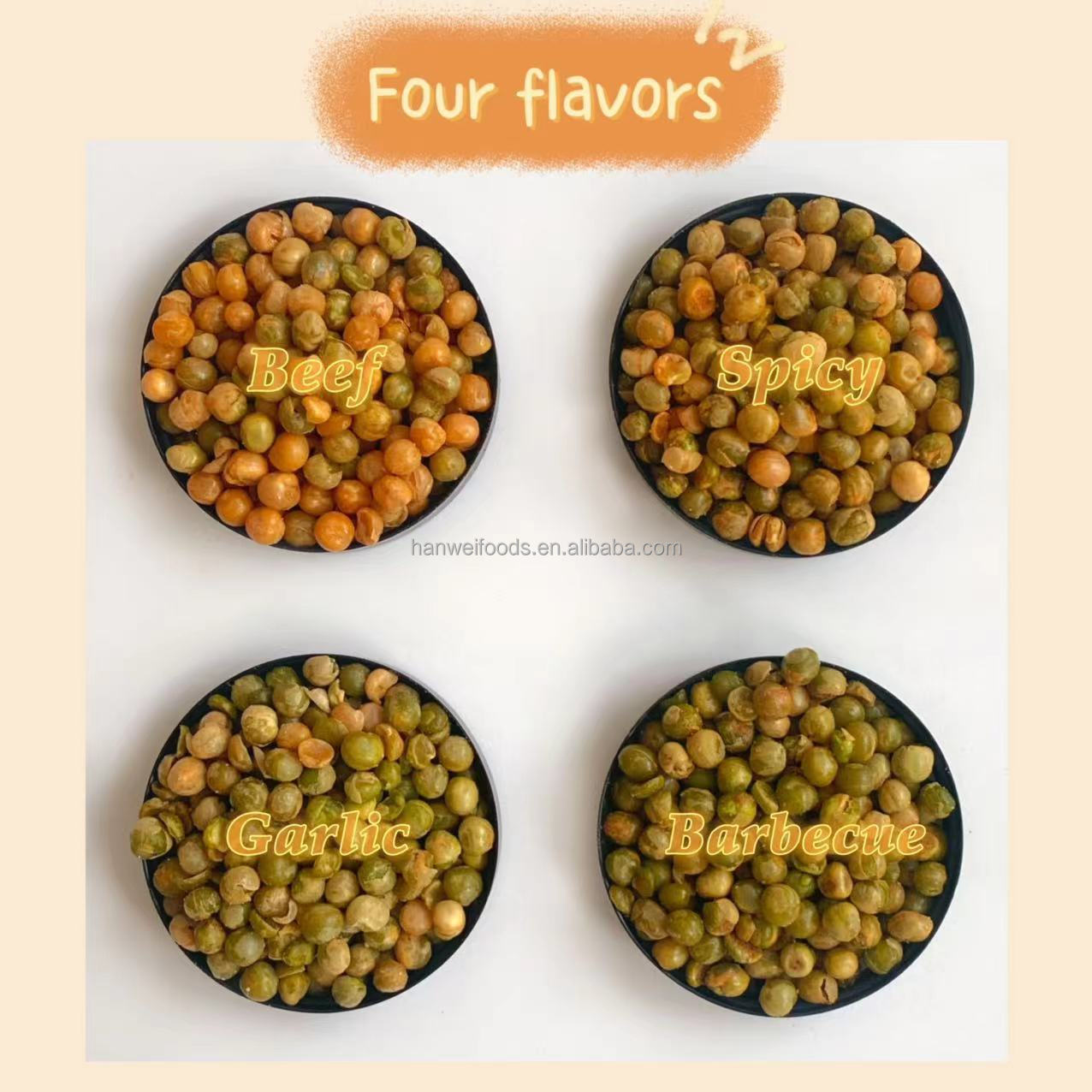 Healthy Snack Wasabi Coated Green Peas Crisp Texture Mustard Green Peas