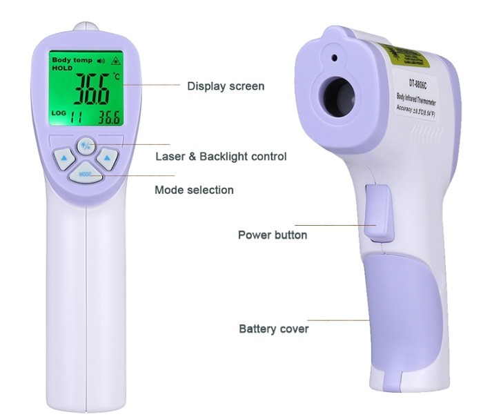 Non Contact Body Digital Infrared Forehead Thermometer IR Forehead Gun With CE Approved
