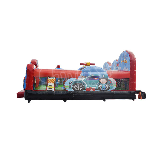 Inflatable Rescue Squad Playground Combo Pvc Inflatable Bouncer Slide Inflatable Castle Slide Combo
