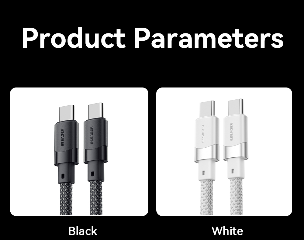 ESSAGER ES-X53 Series 100W USB C to USB C Magnetic Charging Cable
