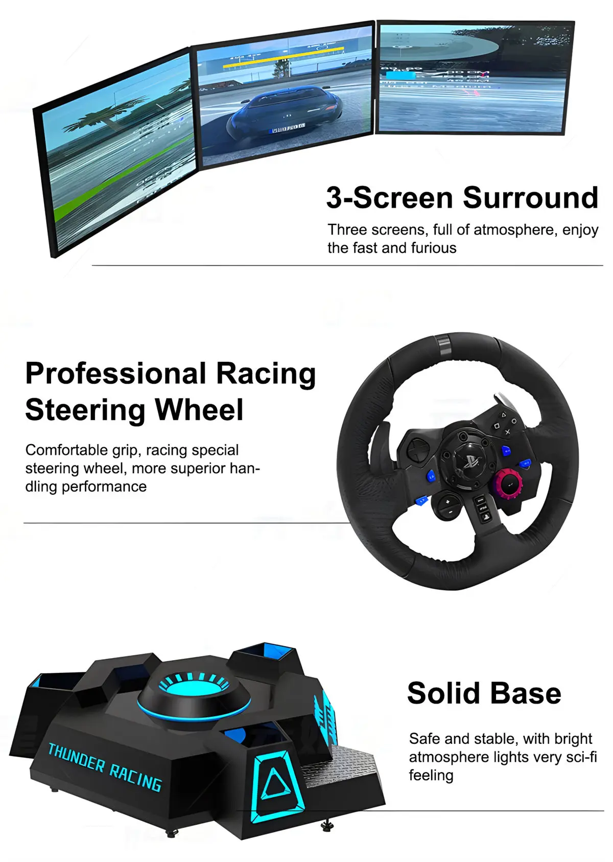 Experience the Speed and Precision 150W Metal Vehicle Racing Simulator