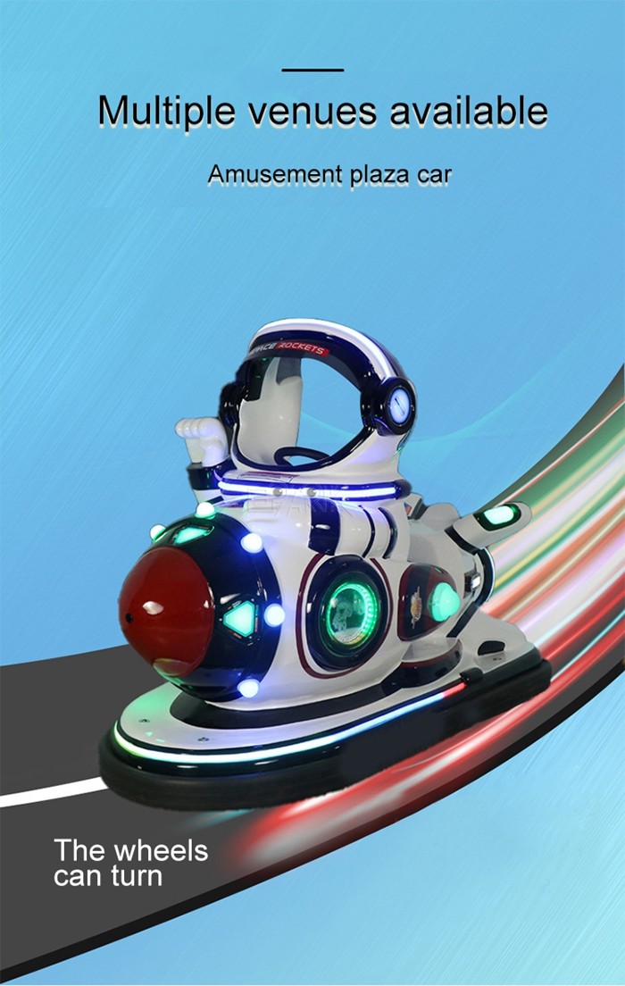 Supermarket Space Rockets Kids Bumper Car Hardware And Plastic Material
