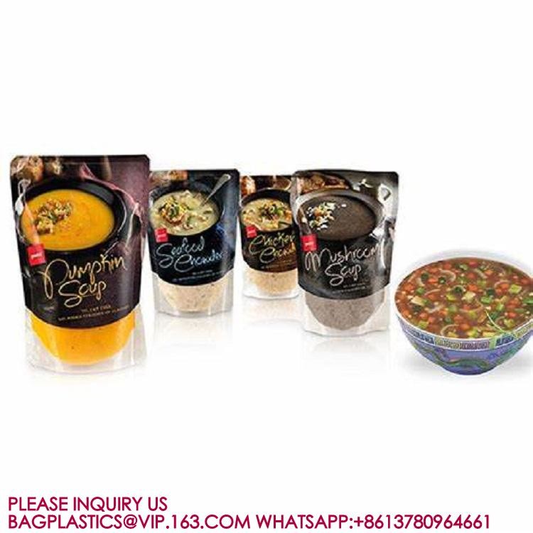 Custom Food Grade Resealable Retort Standing Pouch For Soup Superfood Packaging Bags